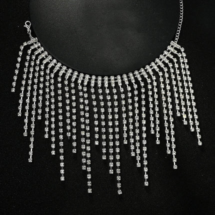 Rhinestone Fringe Tassel Ankle Chains