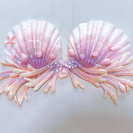 Realistic Woven Star Silicone Mermaid Bra Strapless Underwater Photoshoot Costume Top