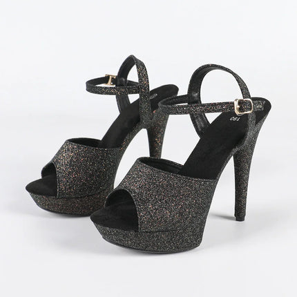 The Stardust Velvet Siren Stiletto – Luxury 13cm Platform Sandal