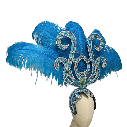 The Stardust Dionysia – Elegant Feathered Samba Carnival & Masquerade Headdress
