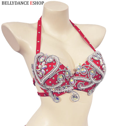 The Stardust Oasis Sirena – Deluxe Crystal & Beaded Belly Dance Bra & Belt 2-Piece Costume Set