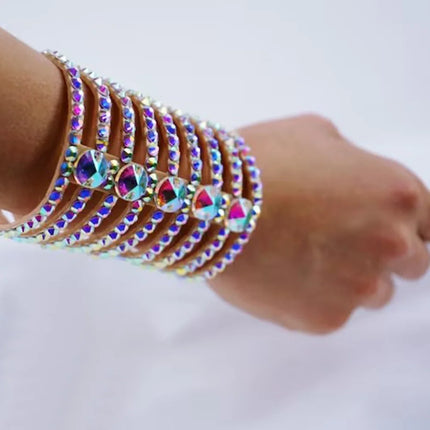 AB Rhinestone Crystal Wrap Tier Bracelet