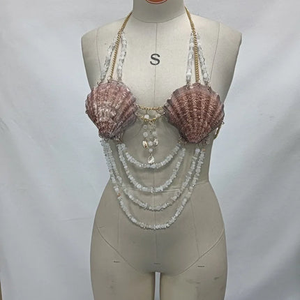 Dazzling Multilayer Pearl String Bra Chain & Body Jewelry