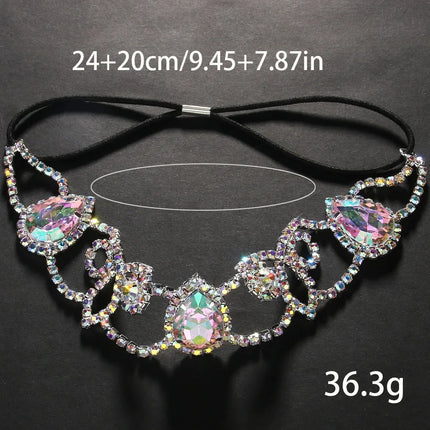 Geometric Rhinestone Thigh Chain – Elastic Crystal Leg Jewelry for Festivals, Raves & Clubwear