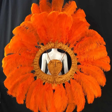 Feathered Carnival Headdress and Backpack Wing Set