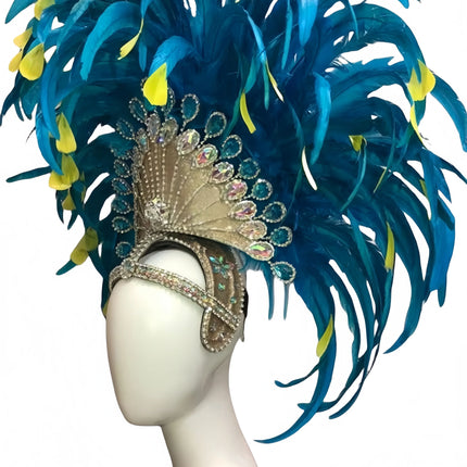 Feather headdress samba costume carnival halloween party bar performance hat makeup dance wings parade