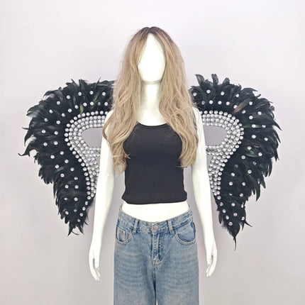 Artisanal Feather Angel Wings Statement Backpiece Runway & Carnival Costume Prop