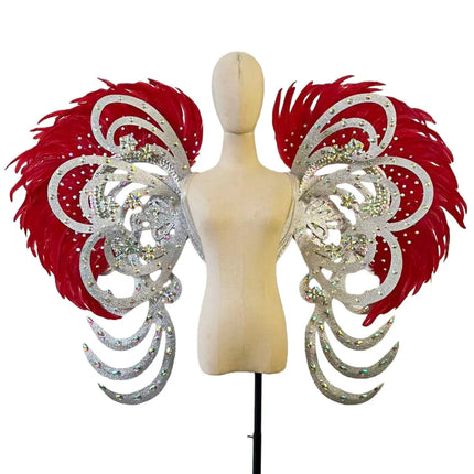 The Stardust Phoenix Wings – Deluxe Feathered Samba Backpiece & Stage Wings