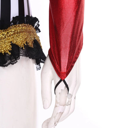 Circus Ringmaster Sequin Striped Bodysuit & Metallic Gloves 2-Piece Stage Costume Set
