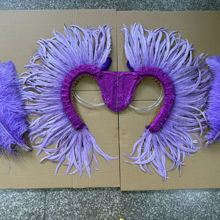 Two-Tone Feather Wing Backpiece Stage Costume Accessory