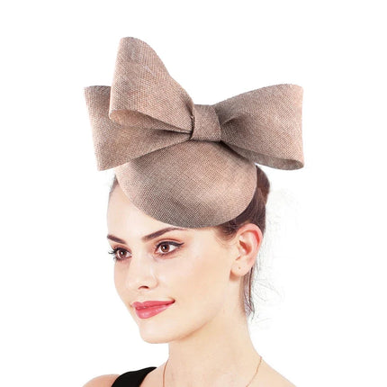 Elegant Sculpted Sinamay Bow Fascinator Headband Kentucky Derby Cocktail Hat