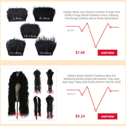 Fluffy Marabou Turkey Feather Boa (2 Meters)