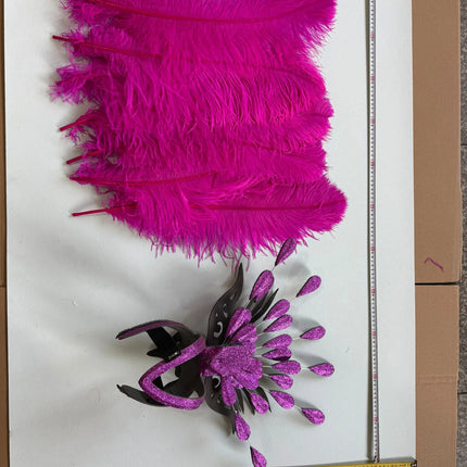 The Stardust Dionysia – Rose Red Feather Carnival & Masque Ball Headdress