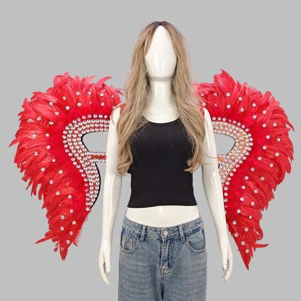 Artisanal Feather Angel Wings Statement Backpiece Runway & Carnival Costume Prop