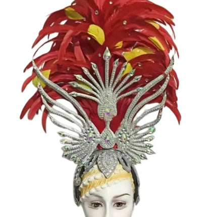 FASHIONABLE AND EXQUISITE HEADDRESS FEATHERS SAMBA DANCE CARNIVAL HALLOWEEN PARTY LATIN DANCE BAR PERFORMANCE HAT MASQUERADE