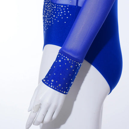 Women's Figure Skating Performance Bodysuit & Rhinestone Mesh Leotard
