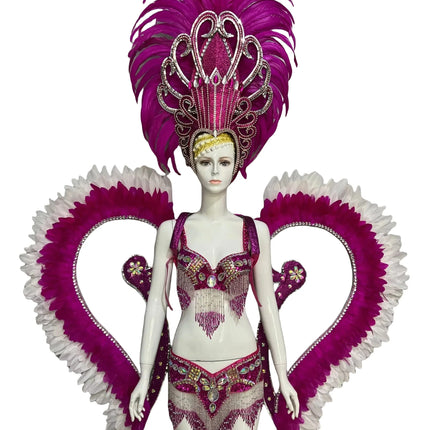 Jewel-Toned Feathered Wings and Headdress Set