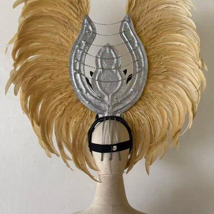 The Stardust Aurora Feather Headdress – Light Purple Cabaret & Carnival Crown