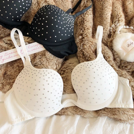The Stardust Spotlight Plunge Bra – Luxe Rhinestone Showgirl Push-Up