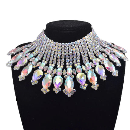 Radiating Statement Rhinestone Crystal Necklace