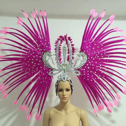 The Stardust Tropicana Samba Crown – Feather & Rhinestone Stage Headdress