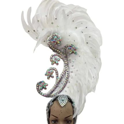 The Stardust Royal Plume – Feathered Carnival & Cabaret Stage Headdress