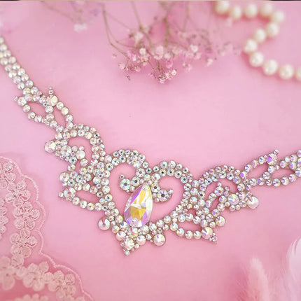 AB Rhinestone Heart Choker