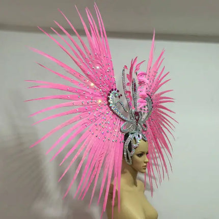 The Stardust Tropicana Samba Crown – Feather & Rhinestone Stage Headdress