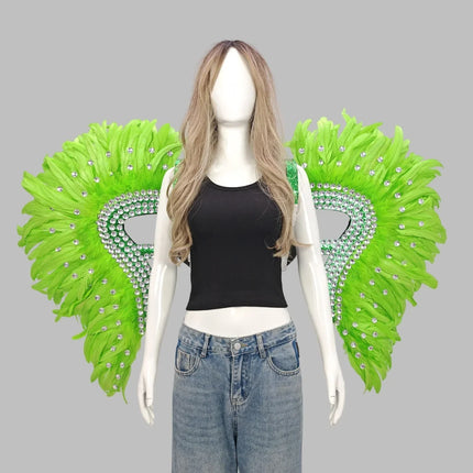 Artisanal Feather Angel Wings Statement Backpiece Runway & Carnival Costume Prop