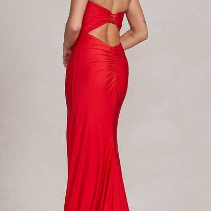 Nox Anabel T1139 Floor Length Fitted Satin Strapless Sweetheart Dress