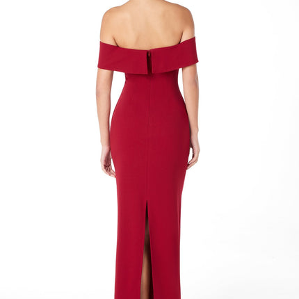 Astee T2011 Off the Shoulder Fitted Evening Gown Back Slit