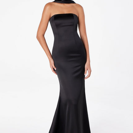 Astee T2012 Strapless Fitted Mermaid Gown with Scarf