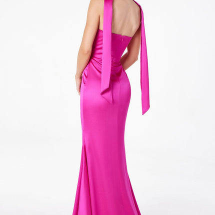 Astee T2012 Strapless Fitted Mermaid Gown with Scarf