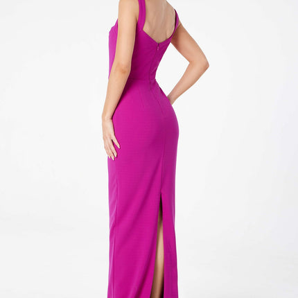 Astee T3000 Classic Modest Fitted Gown with Back Leg Slit