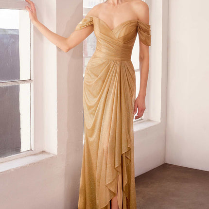 Ladivine Amoris T604 Off Shoulder Glitter Long Evening Gown