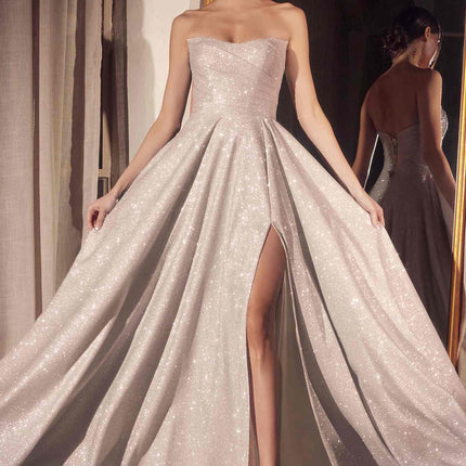 Ladivine Amoris T701 Strapless Glitter A-Line Gown