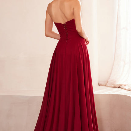 Ladivine Amoris T703W White Dress Strapless A-Line Gown