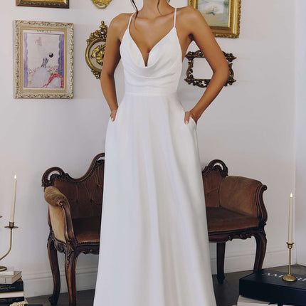 Amoris T714W A-Line Spaghetti Strap Wedding Dress