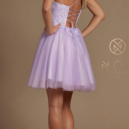 Nox Anabel T718 Short A-Line Corset Back Baby Doll Dress Tulle Skirt