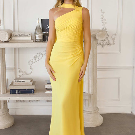Amoris T730 One Shoulder Chiffon Formal Gown