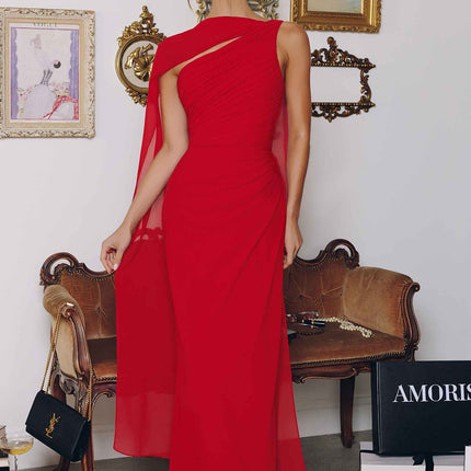 Amoris T730 One Shoulder Chiffon Formal Gown
