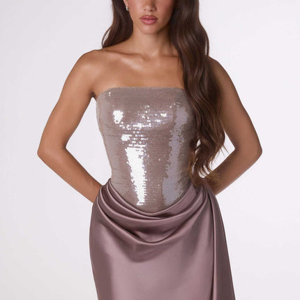Amoris T734 Sculpted Modern Fit Strapless Mini Dress
