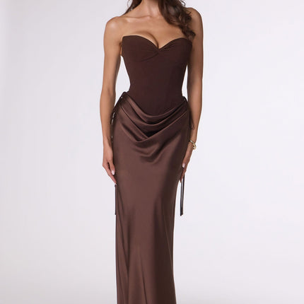 Amoris T747 Long Fitted Gown Convertible to Short Mini Dress