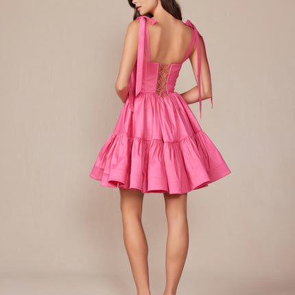 Nox Anabel T869 Dress A-Line Semi Sweetheart Ribbon Straps