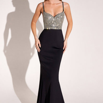 Ladivine Amoris T9002 Long Fitted Embellished Bodice Formal Gown