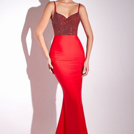 Ladivine Amoris T9002 Long Fitted Embellished Bodice Formal Gown
