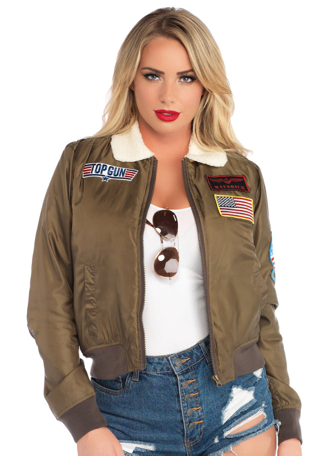 Top Gun Nylon Bomber Jacket - Khaki - SMALL
