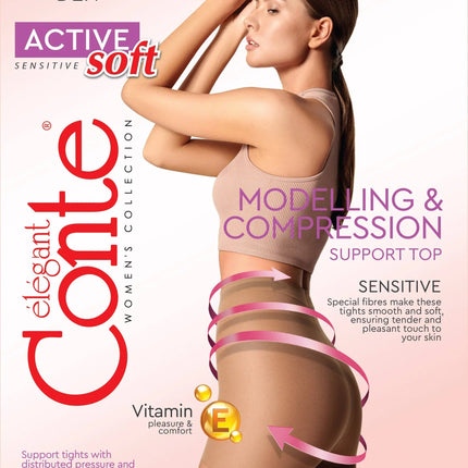 Tights Conte Active Soft 20 Den - Shaping Support with Vitamin E
