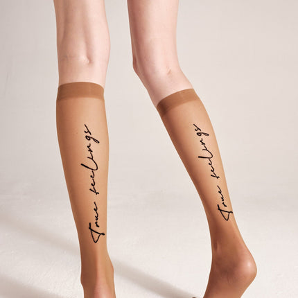 Fantasy Knee Highs Conte True Love - Elastic Band and Printed Design