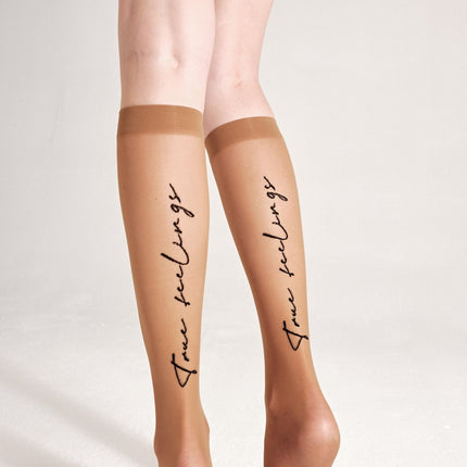 Fantasy Knee Highs Conte True Love - Elastic Band and Printed Design